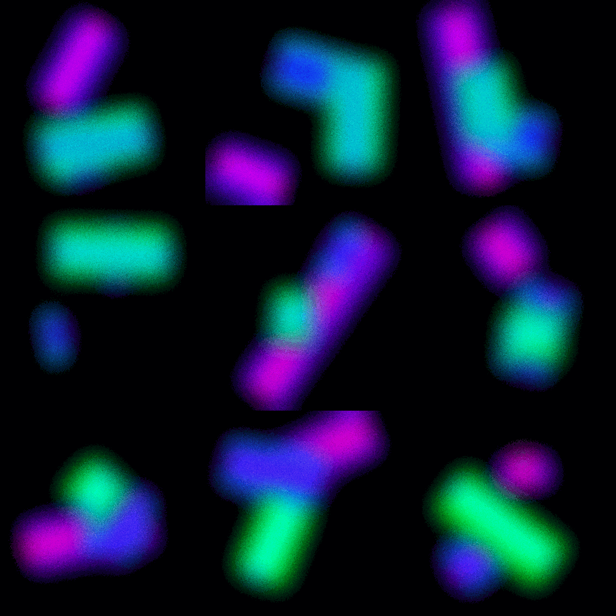 colorful atom collection