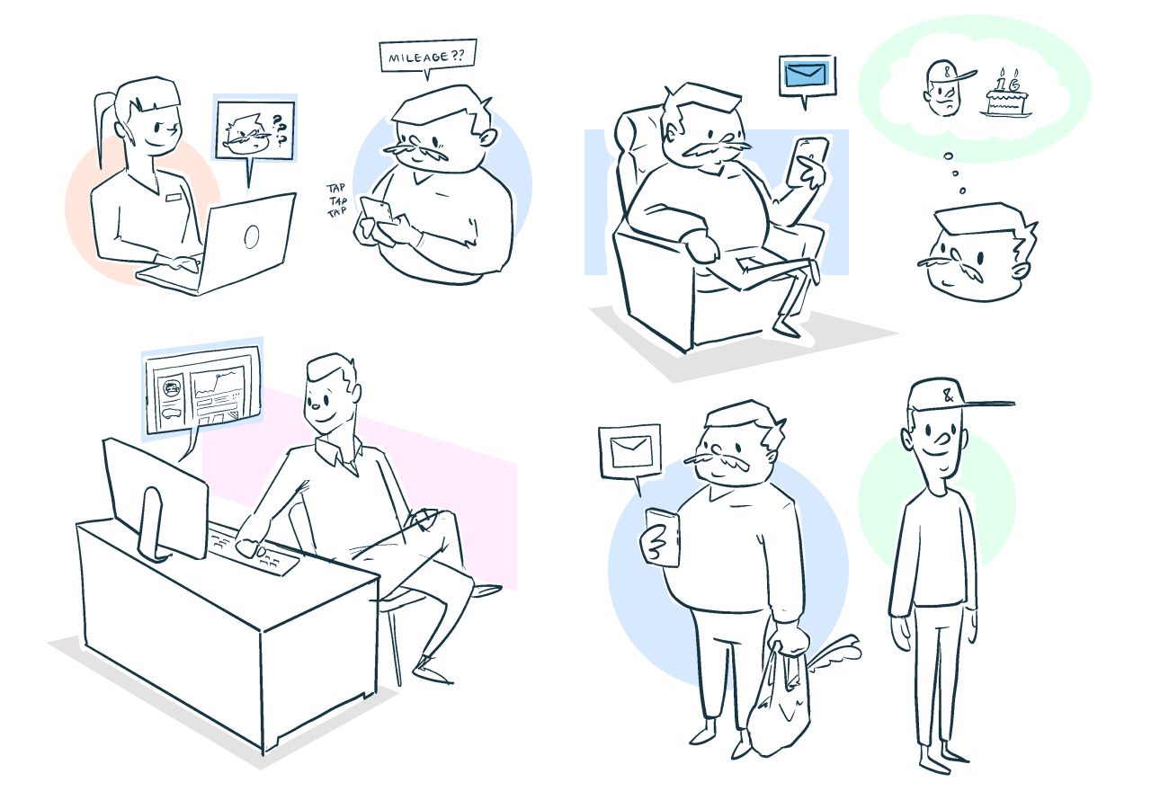 people on their phones and computers talking to one another