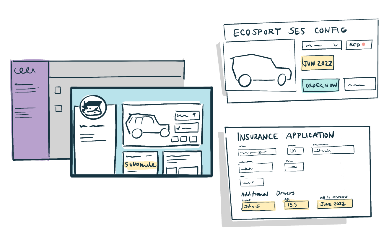 skethcy windows of apps and dashboards